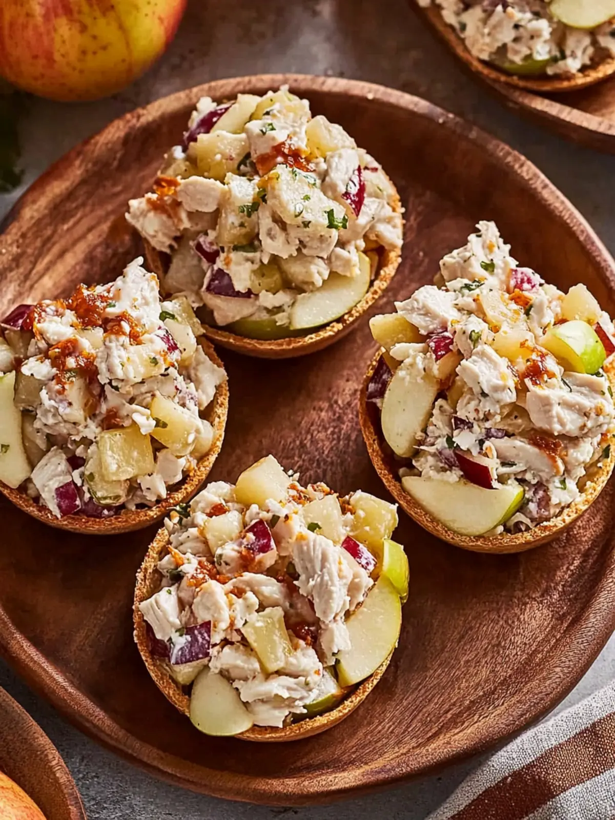 Fall Chicken Salad Apple Cheddar Bites