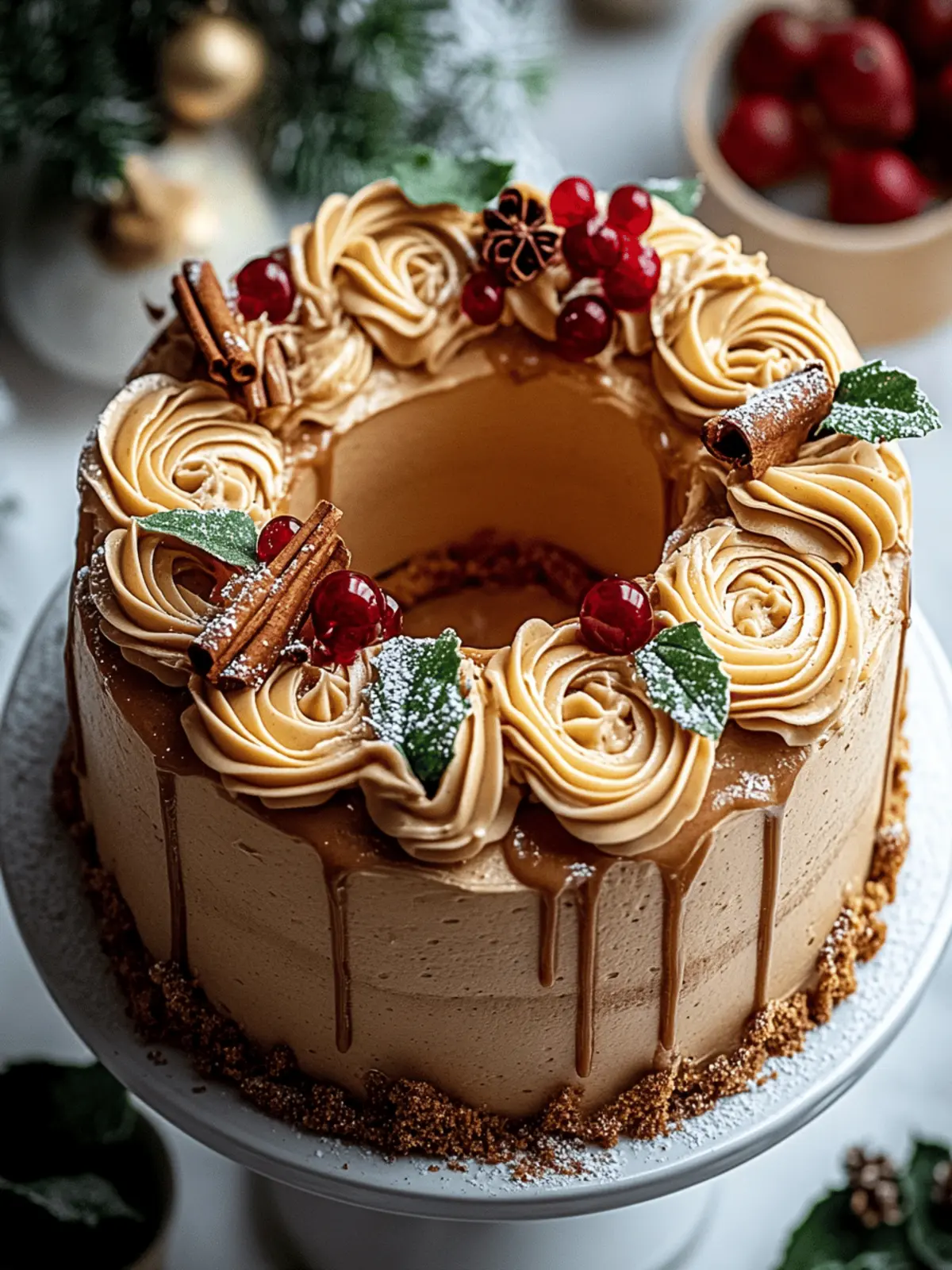 Cozy Cinnamon Spice Wreath Cake