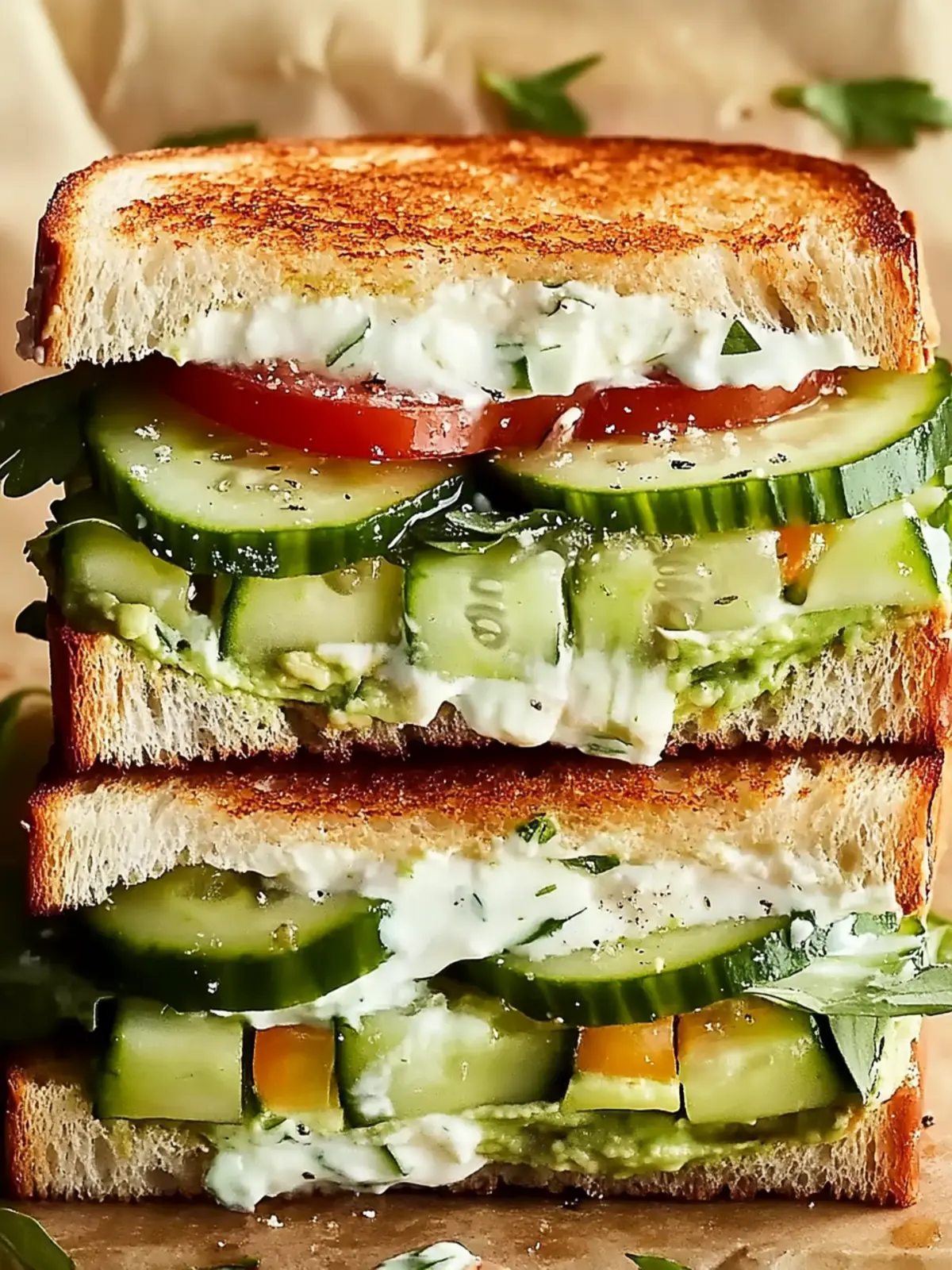 Loaded Cucumber & Avocado Sandwich