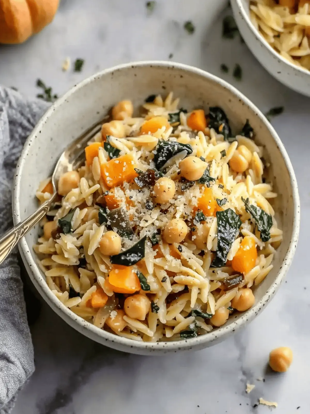 One Pot Fall Vegetable Orzo and Chickpeas Recipe