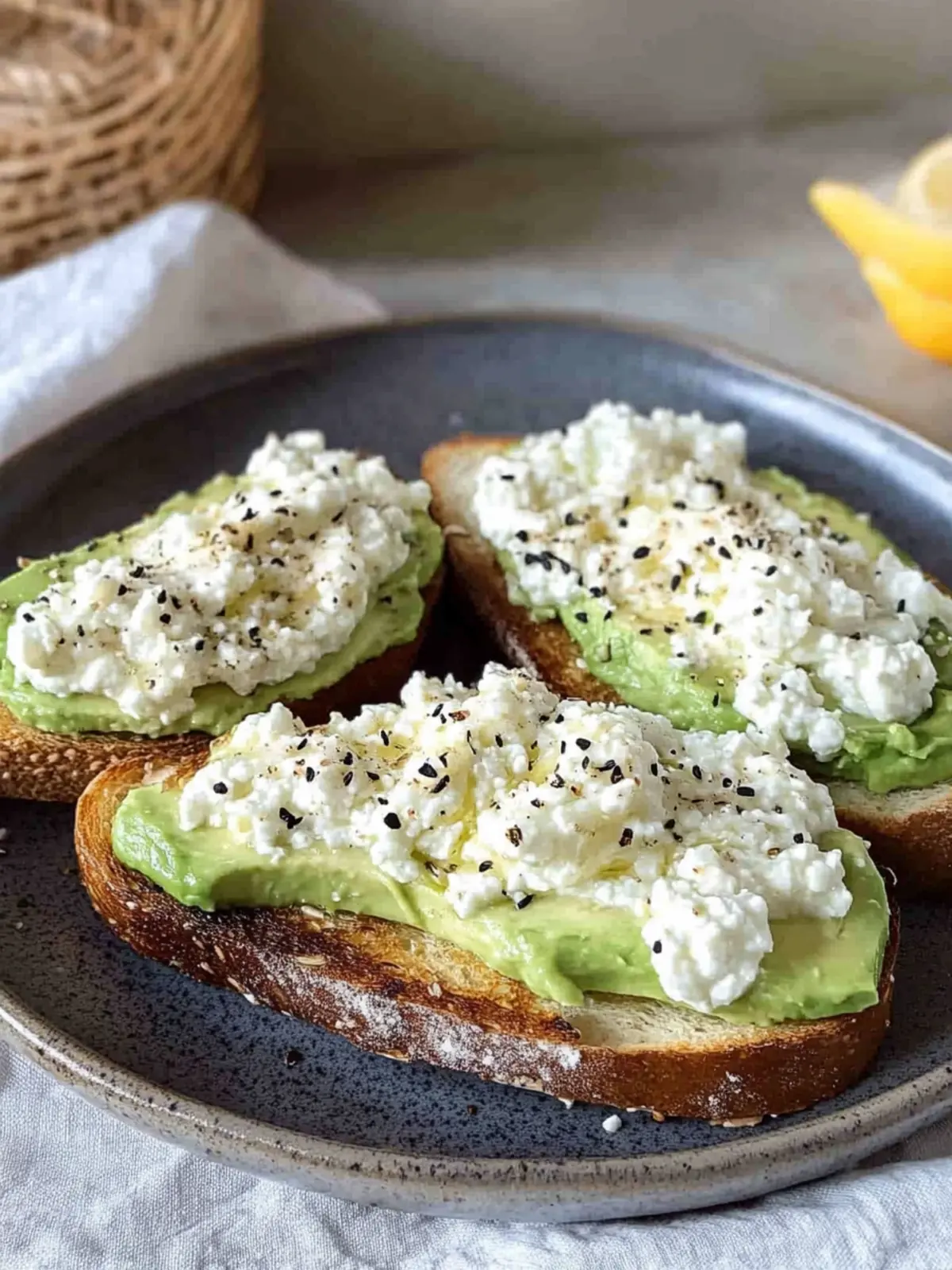 Creamy Cottage Cheese Avocado Toast