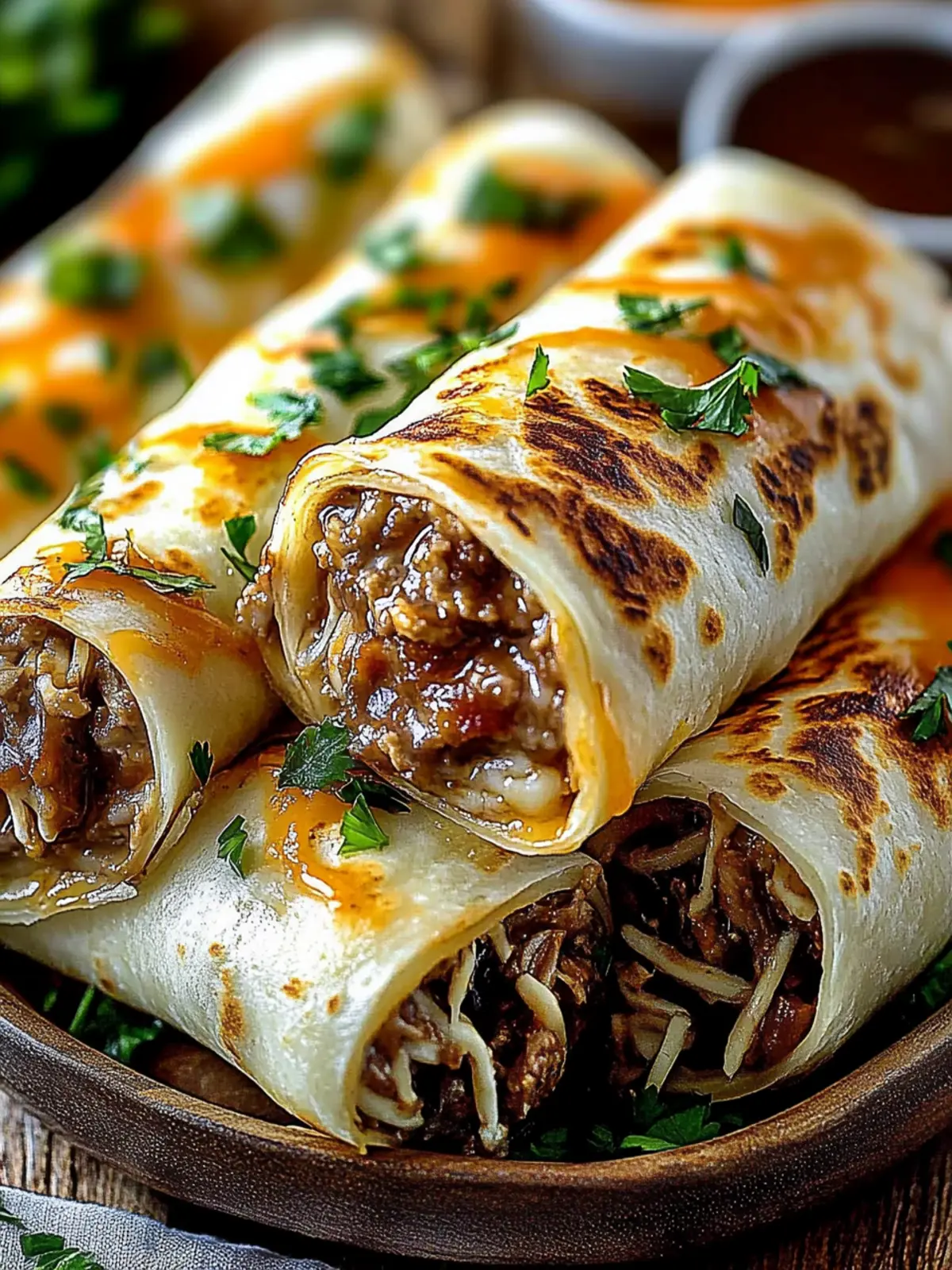 French Dip Tortilla Roll Ups