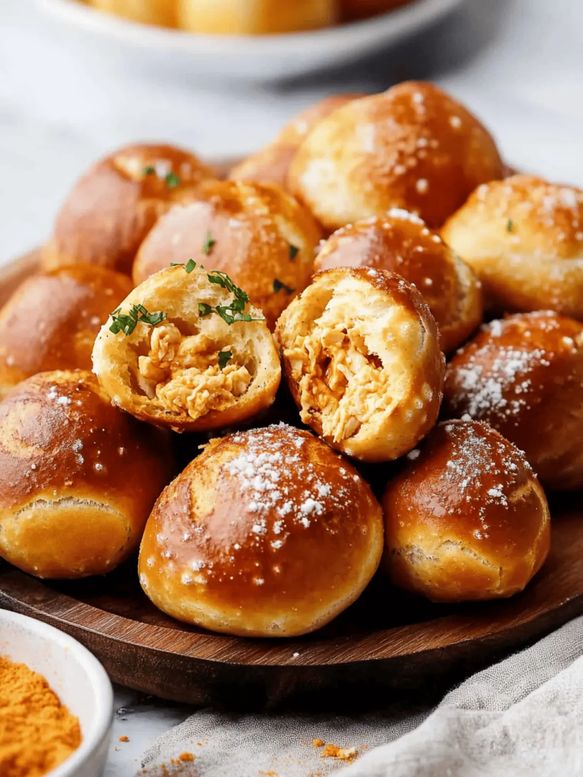Buffalo Chicken Pretzel Bites