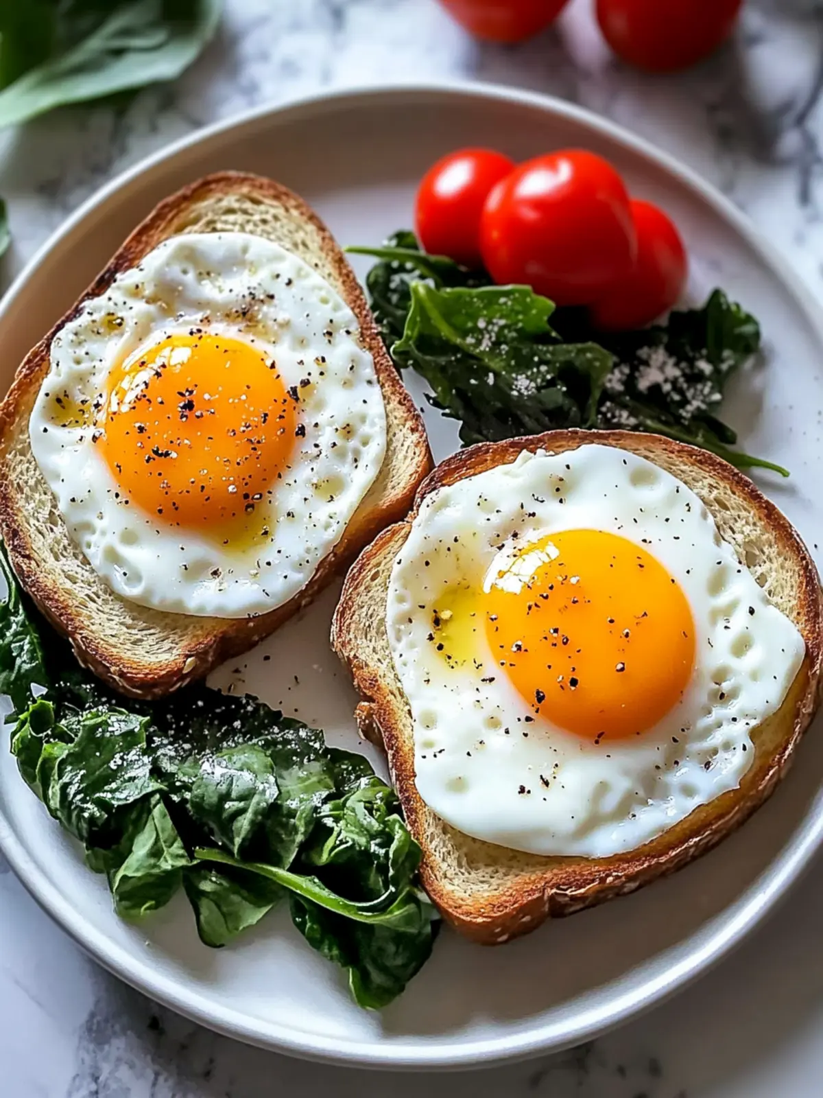 Savory Breakfast Plate with Soft Eggs, Toast & Greens Recipe