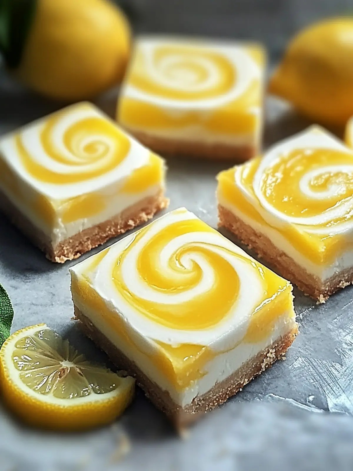 Elegant Lemon Marbled Cheesecake Bars
