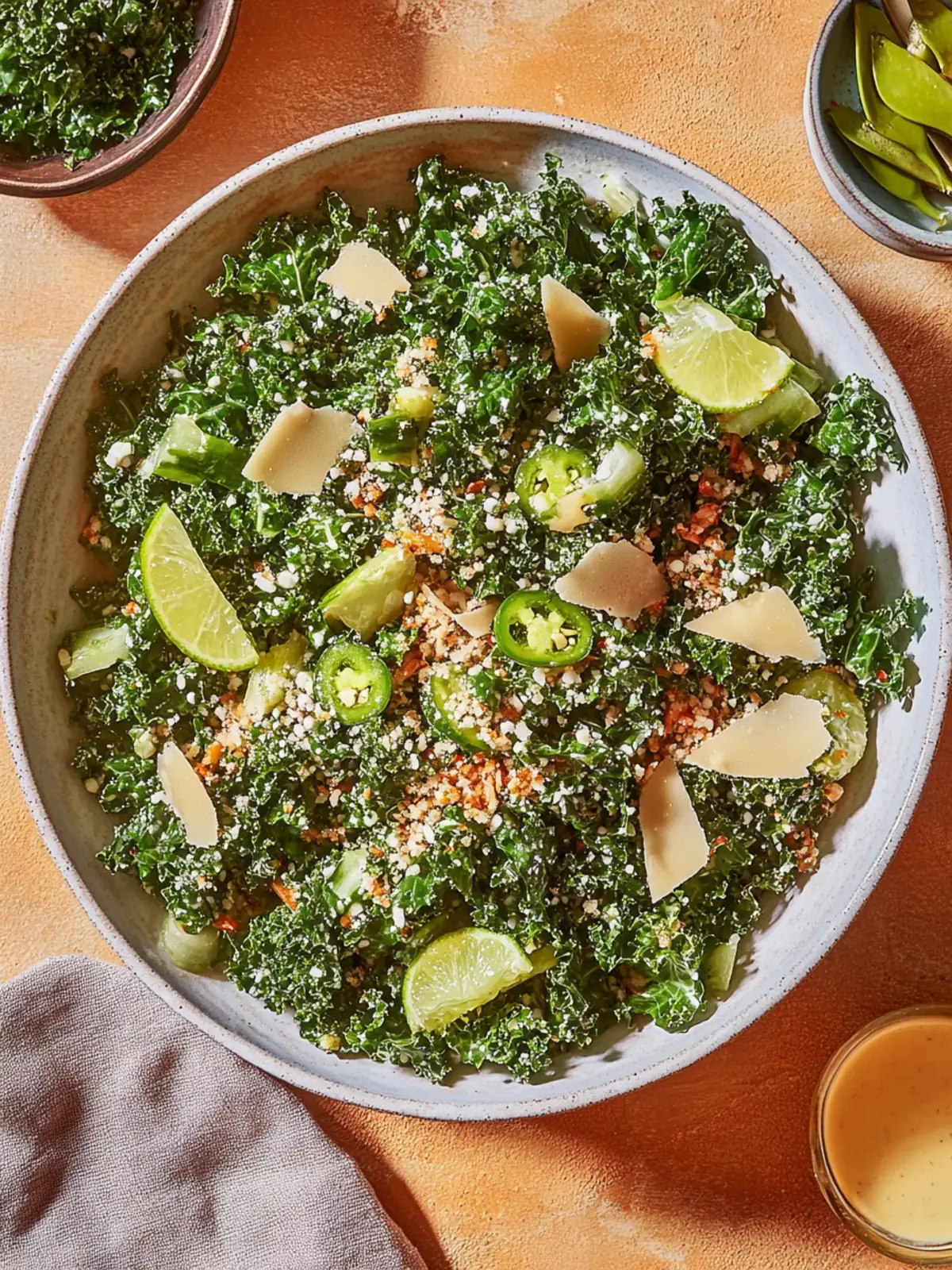 Micro Chop Kale Salad with Jalapeño Lime Dressing