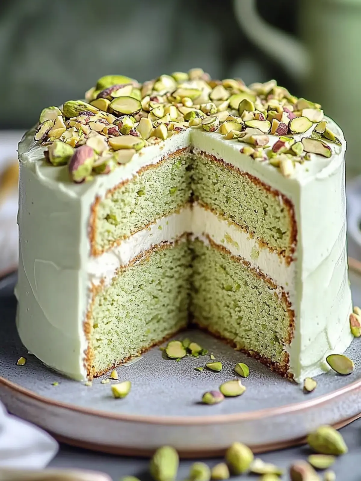 White Chocolate Pistachio Cake