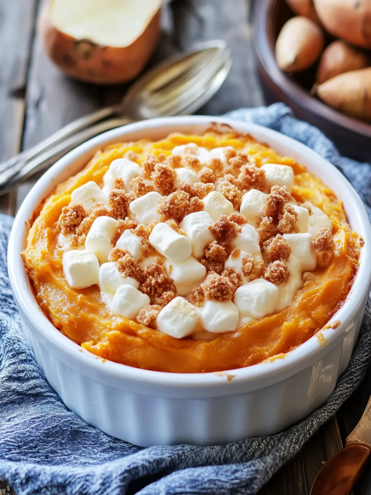 Sweet Potato Casserole with Marshmallow Topping