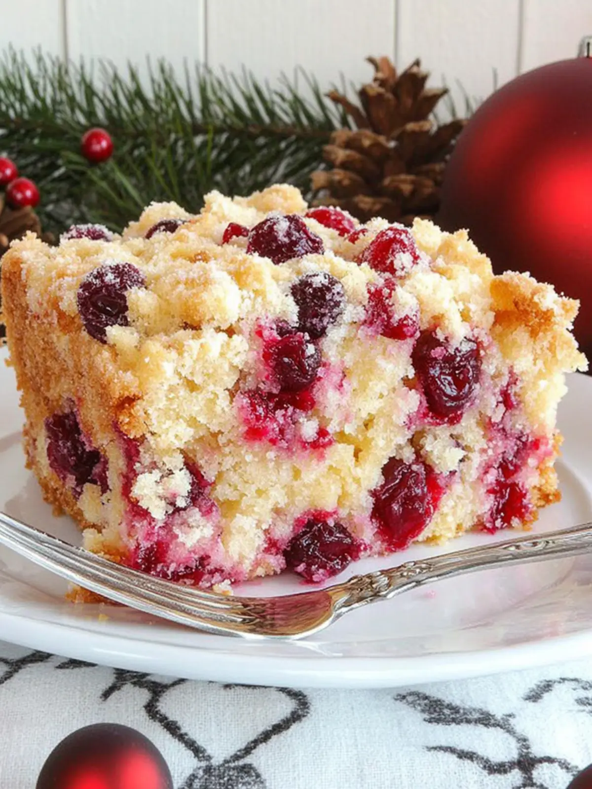 Christmas Cranberry Buckle with Sugar Cookie Streusel