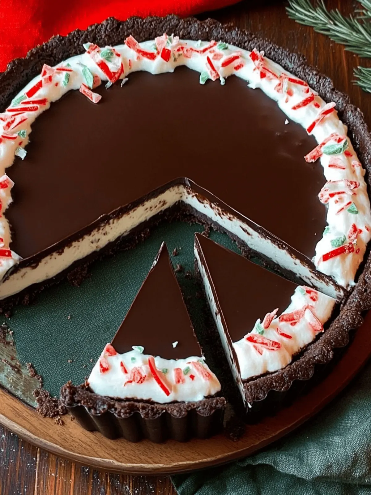 Dark Chocolate Peppermint Mousse Tart