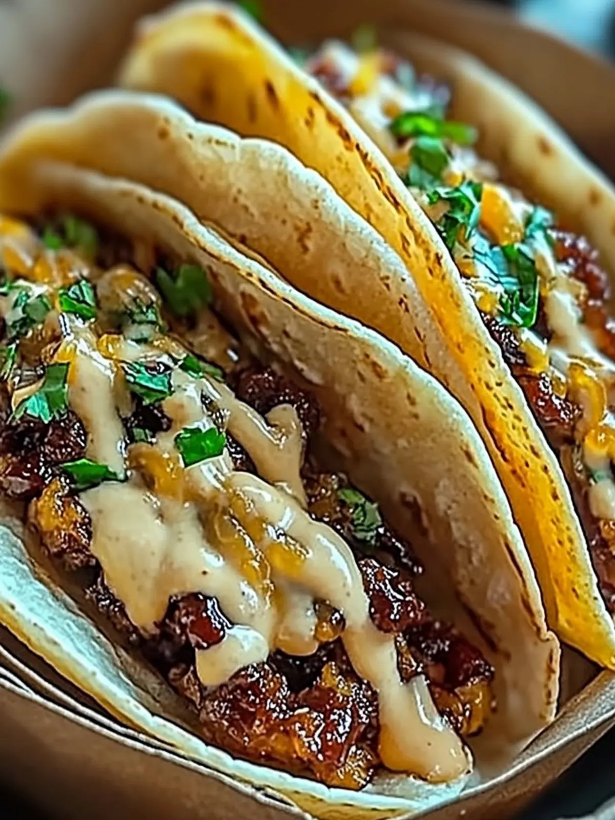 Garlic Butter Honey BBQ Tacos