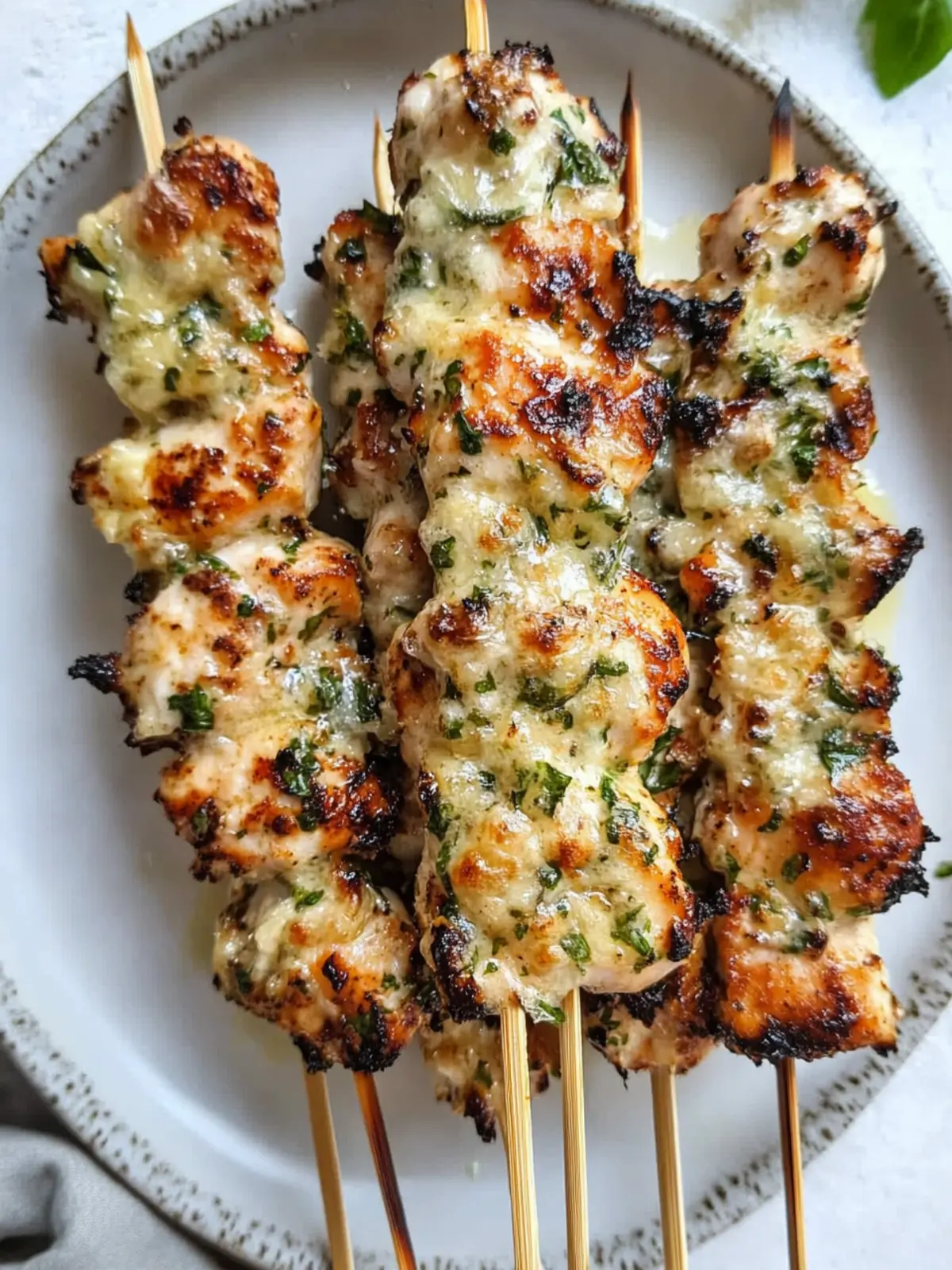 Garlic Parmesan Chicken Skewers