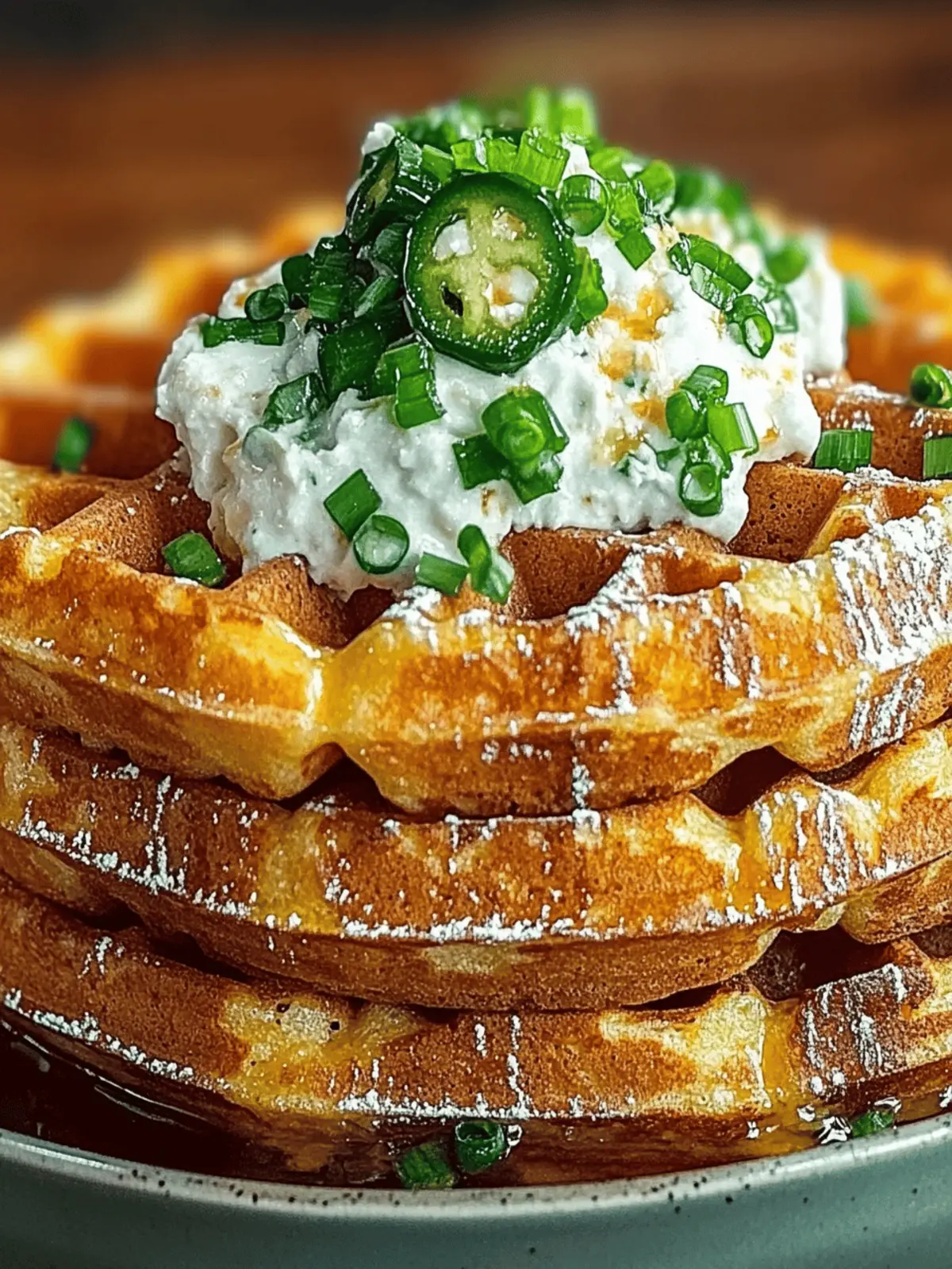 Cheddar Jalapeño Cornbread Waffles