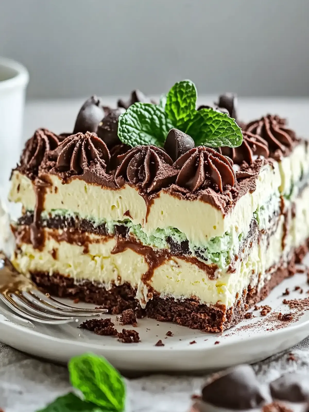 Choc-Mint Crackle Cheesecake Lasagne
