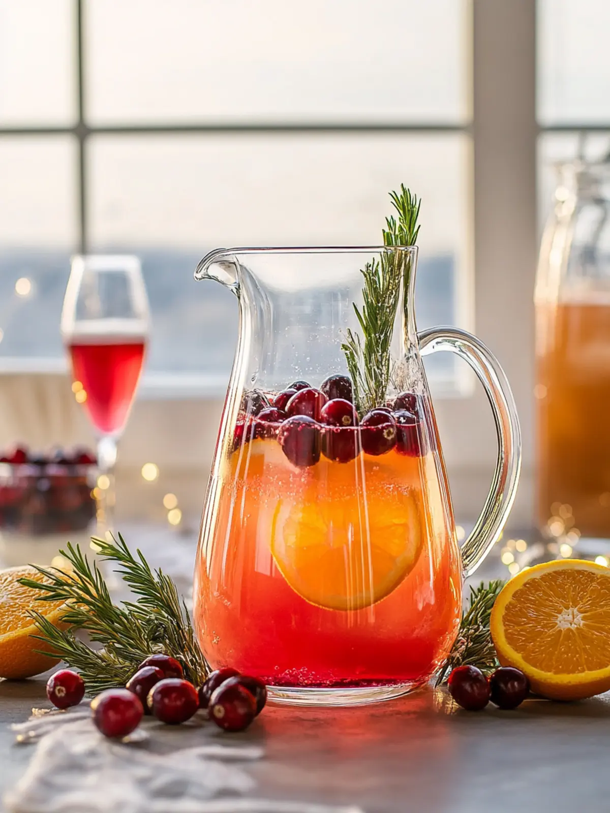 Cranberry-Orange Mimosa Pitcher