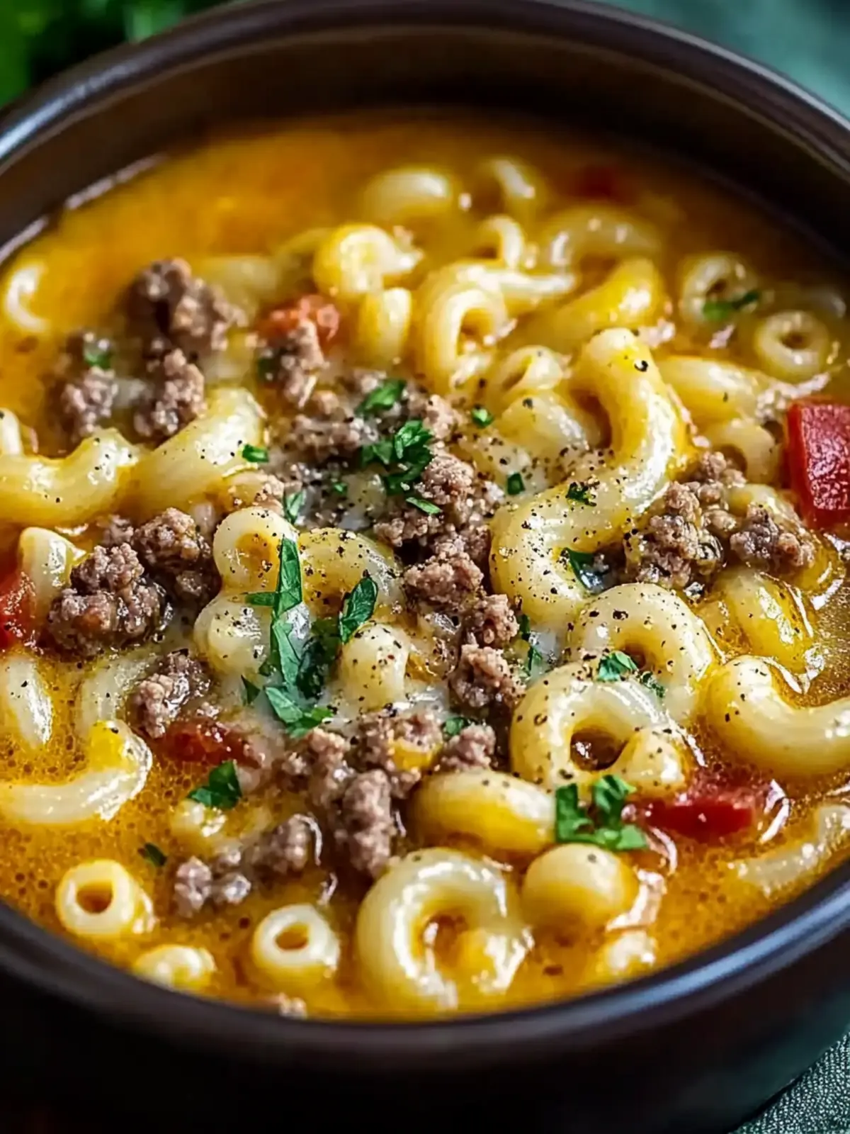 Cheeseburger Macaroni Soup