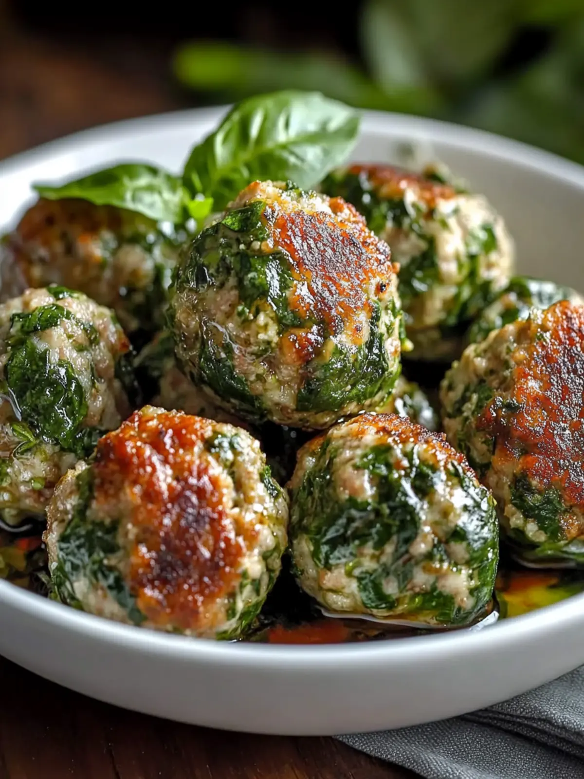 Spinach Garlic Meatballs
