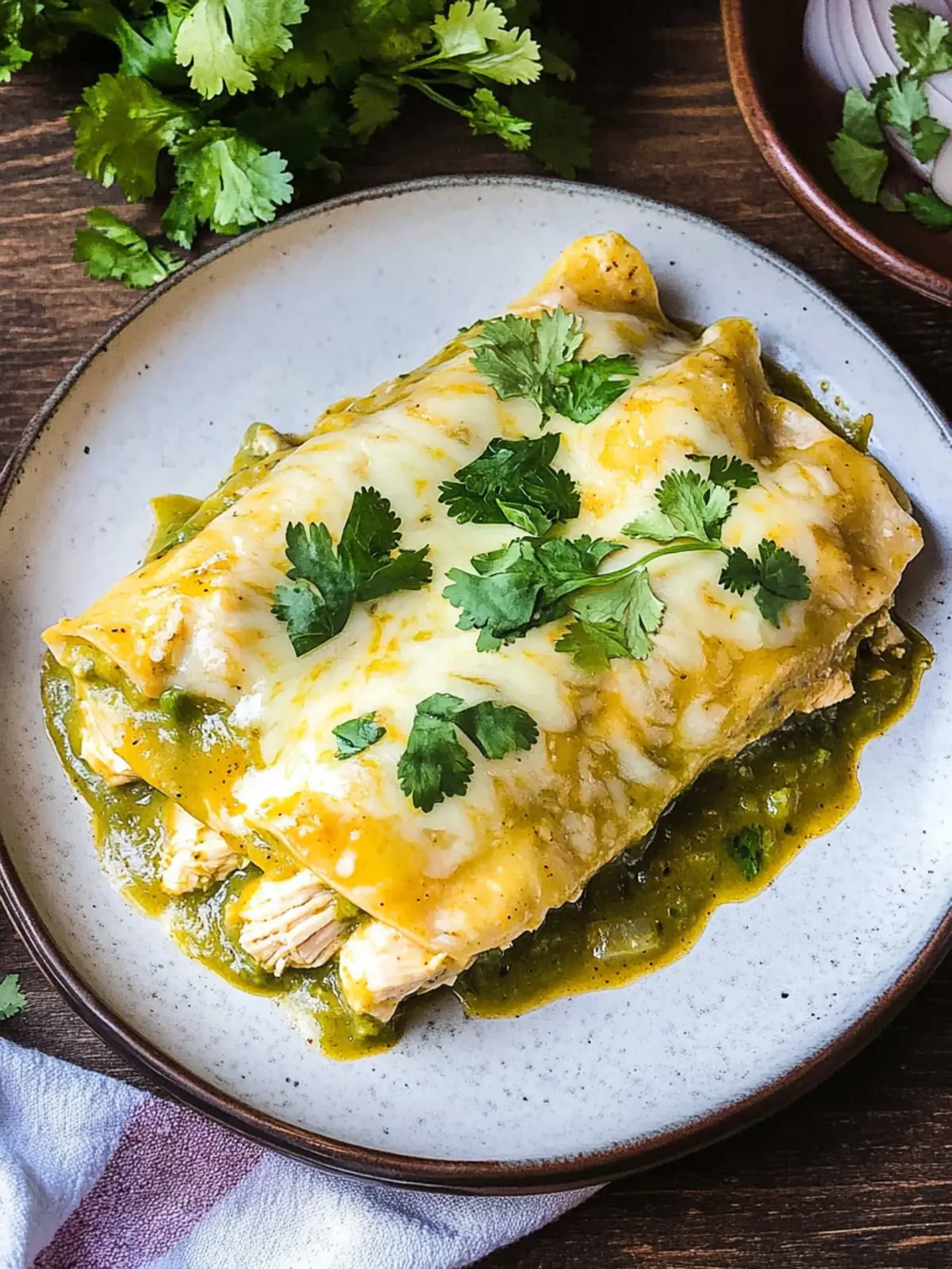 Green Enchiladas with Chicken