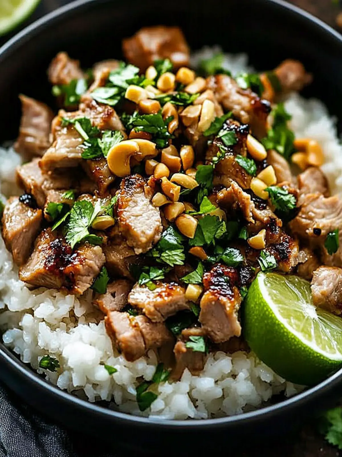 Ginger Lime Pork with Coconut Rice