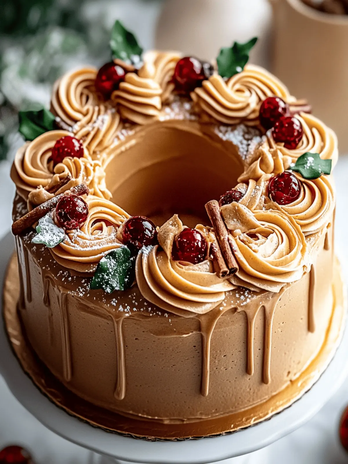 Cozy Cinnamon Spice Wreath Cake