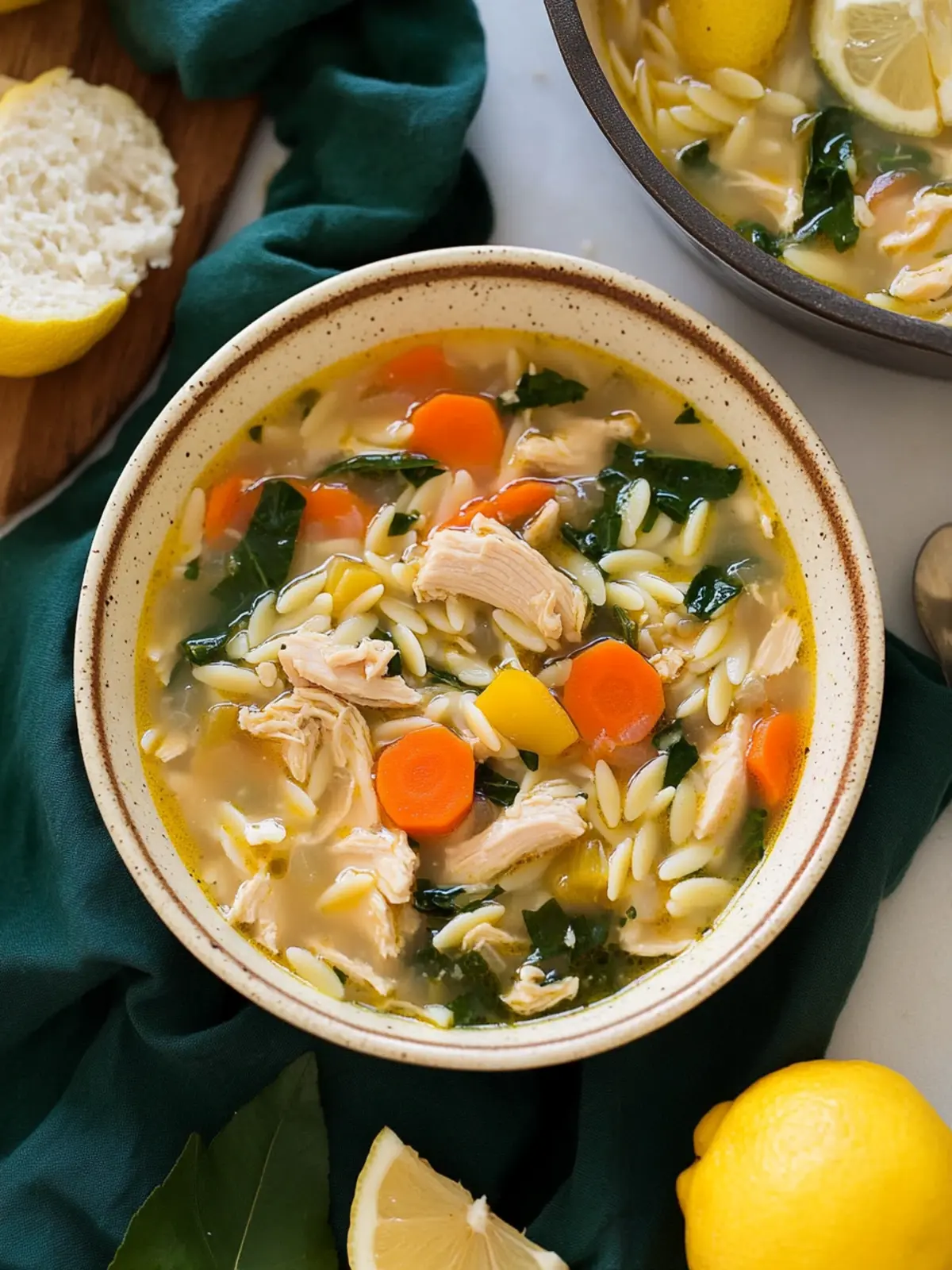 Lemon Chicken Orzo Soup