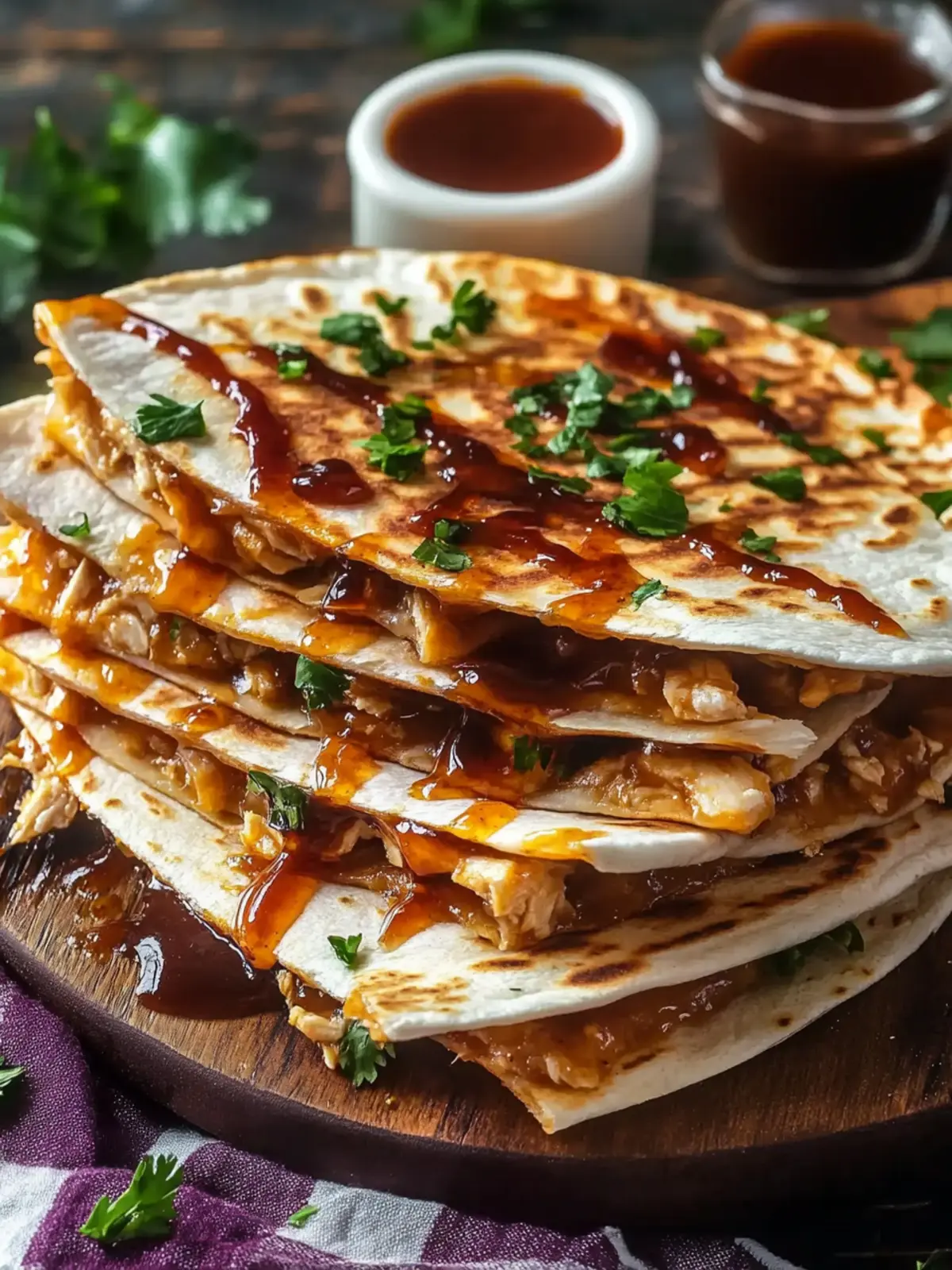 Hot Honey BBQ Chicken Quesadillas