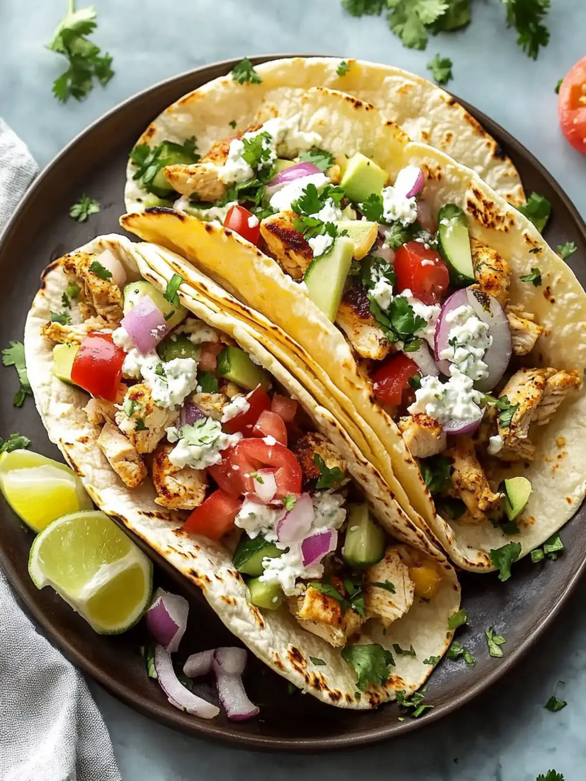 Quick Mediterranean Chicken Tacos