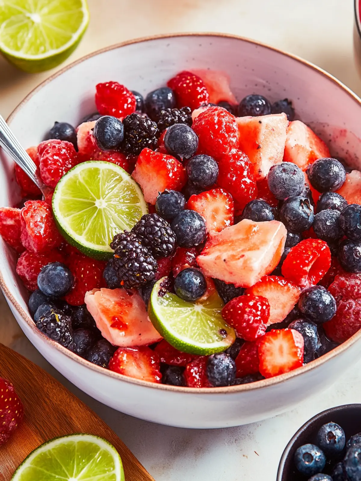Mixed Berry Salad with Honey Lime Poppyseed Dressing