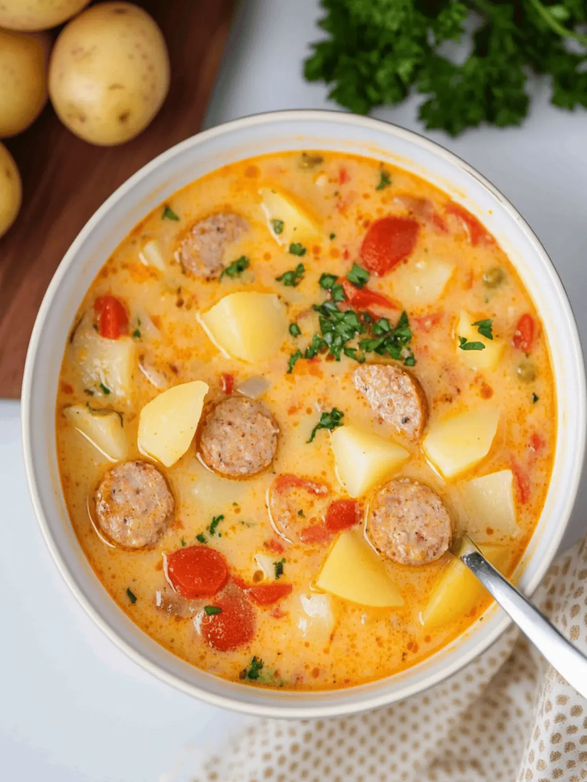 Crockpot Cajun Sausage & Potato Soup