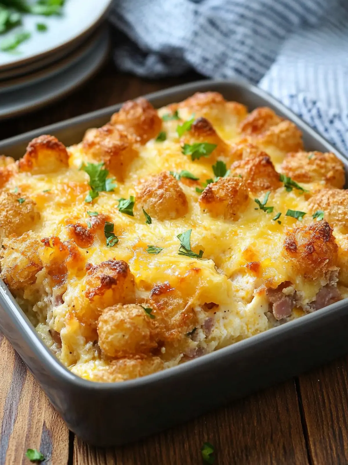 Crispy Tater Tot Breakfast Casserole