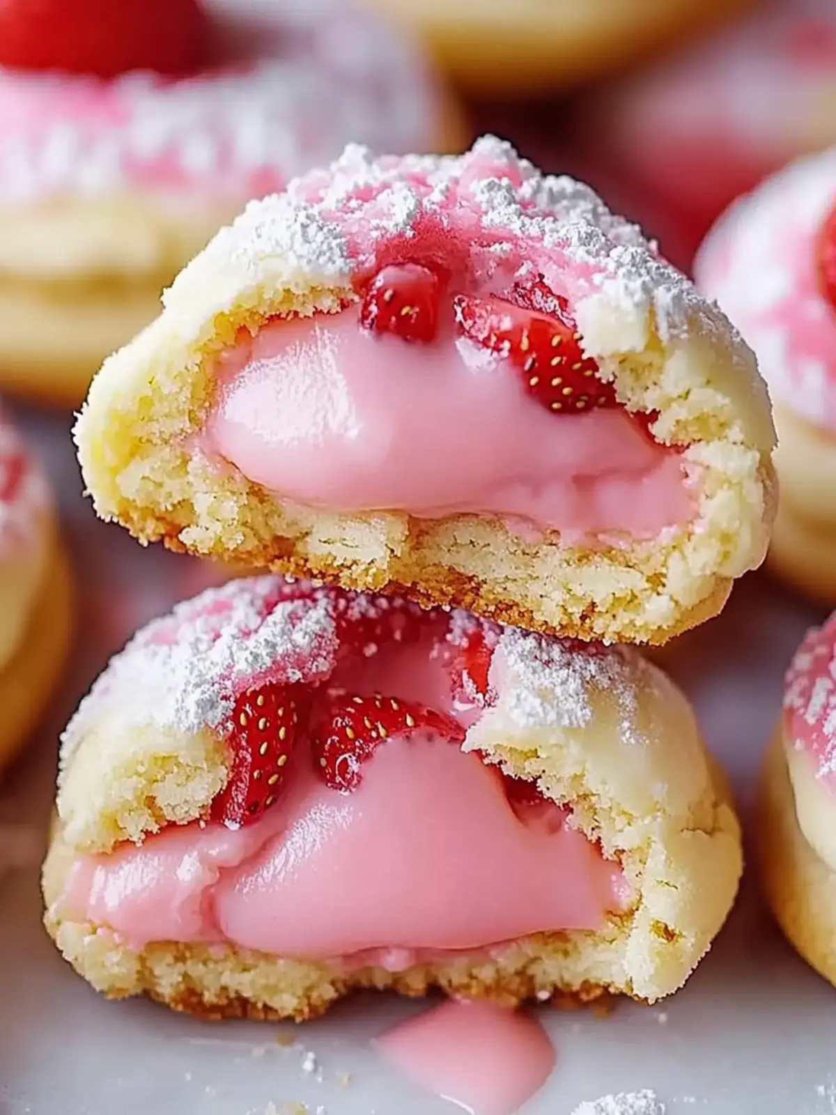 Soft Strawberry Cheesecake Cookies