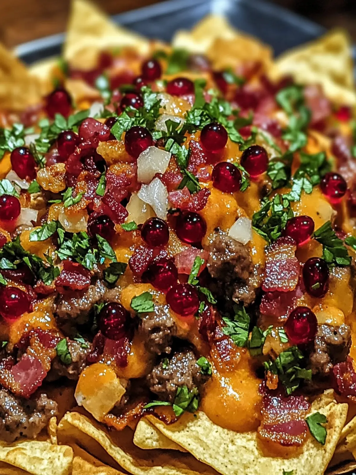 Christmas Nachos with Sausages and Bacon Bliss to Share