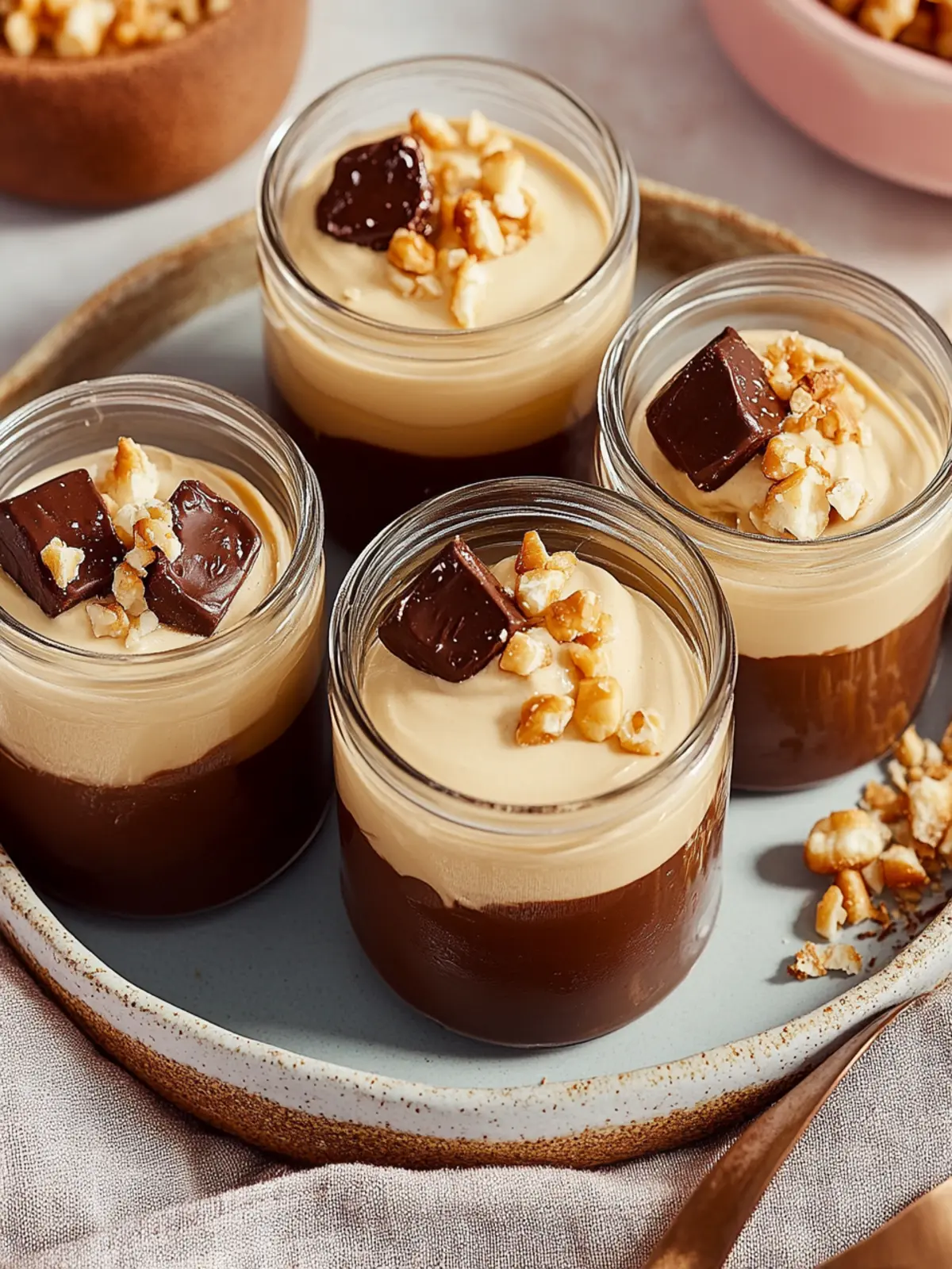 Snickers Mousse Cups