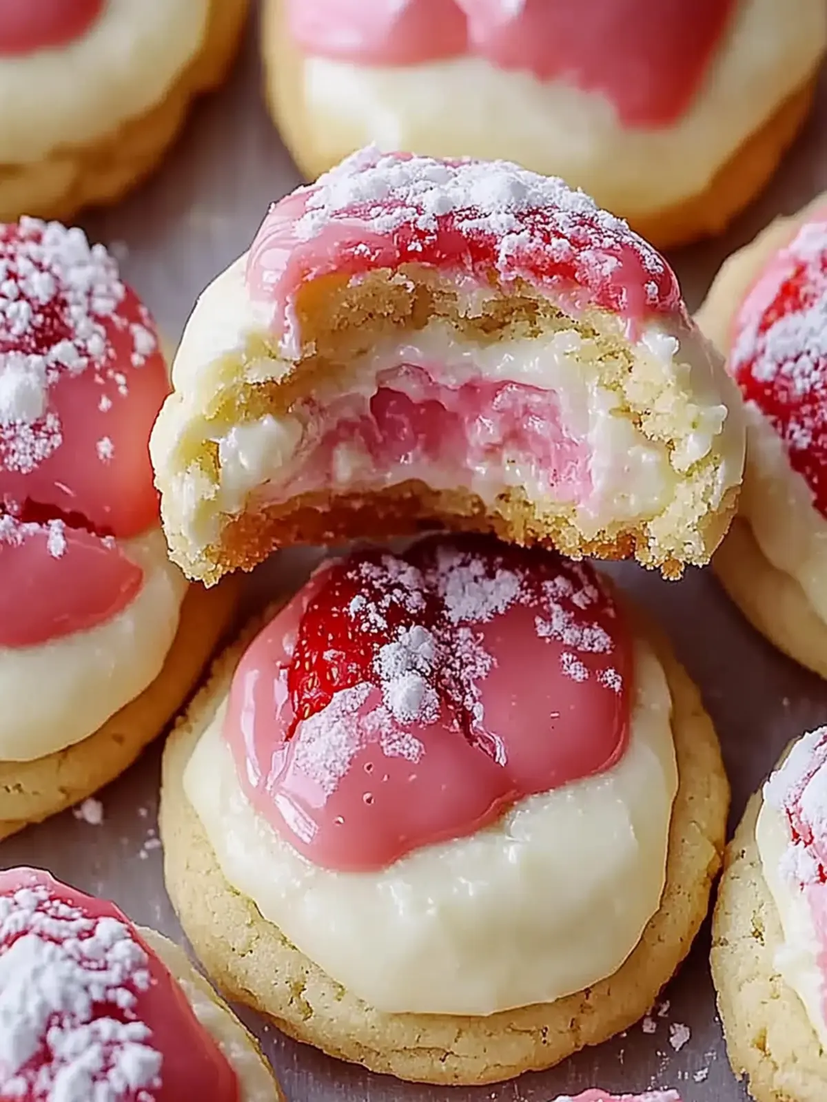 Soft Strawberry Cheesecake Cookies