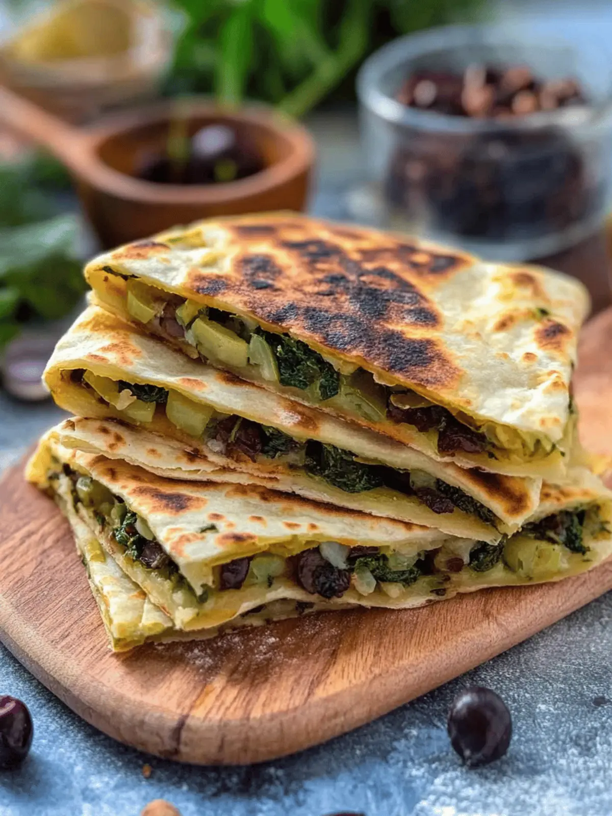 Leek & Spinach Stuffed Flatbreads