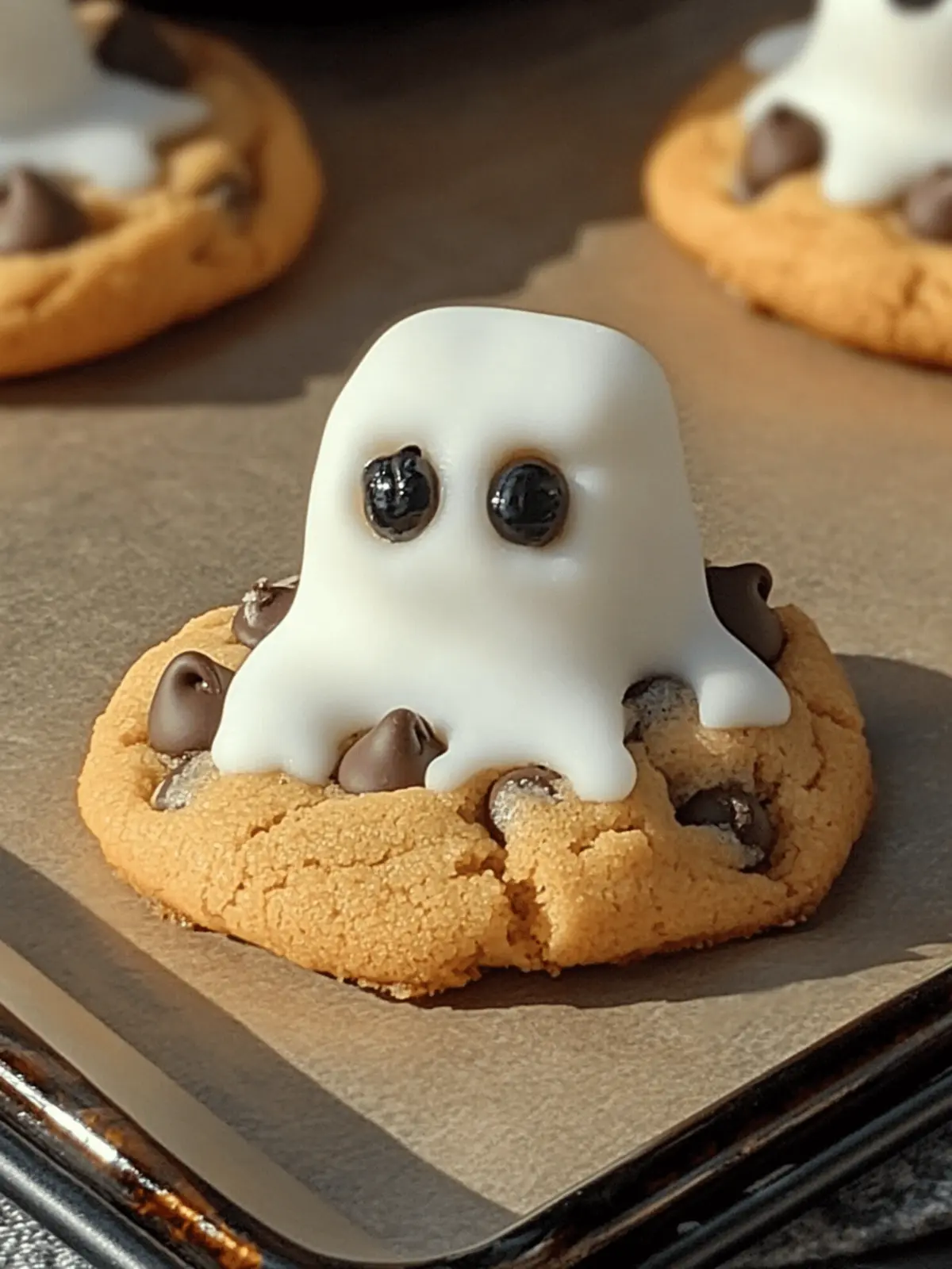 Spooky Ghost Chocolate Chip Cookies
