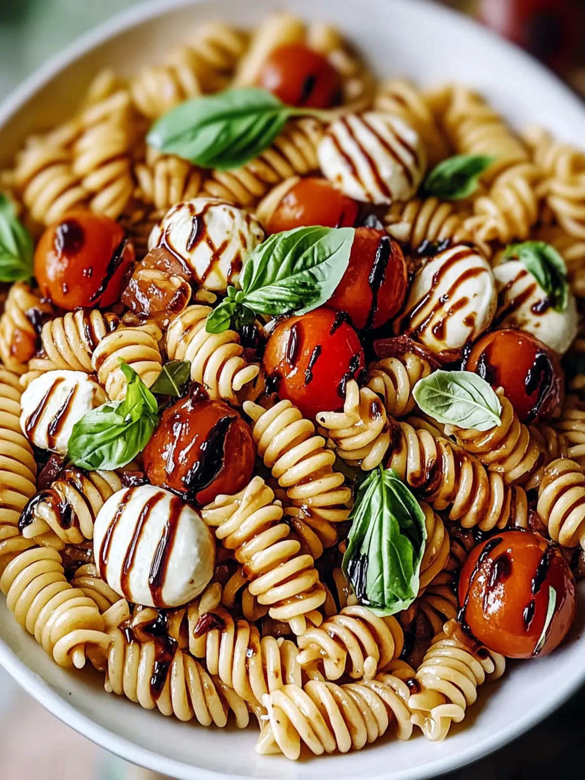 Caprese Pasta Salad with Balsamic Glaze