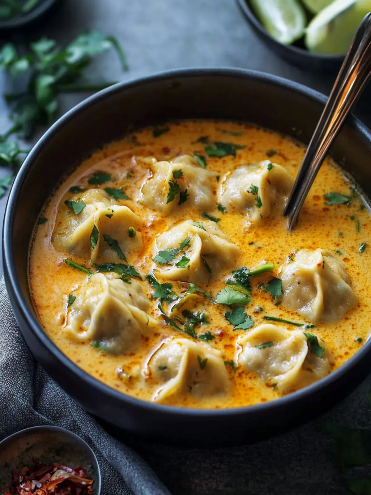 Coconut Curry Soup with Dumplings
