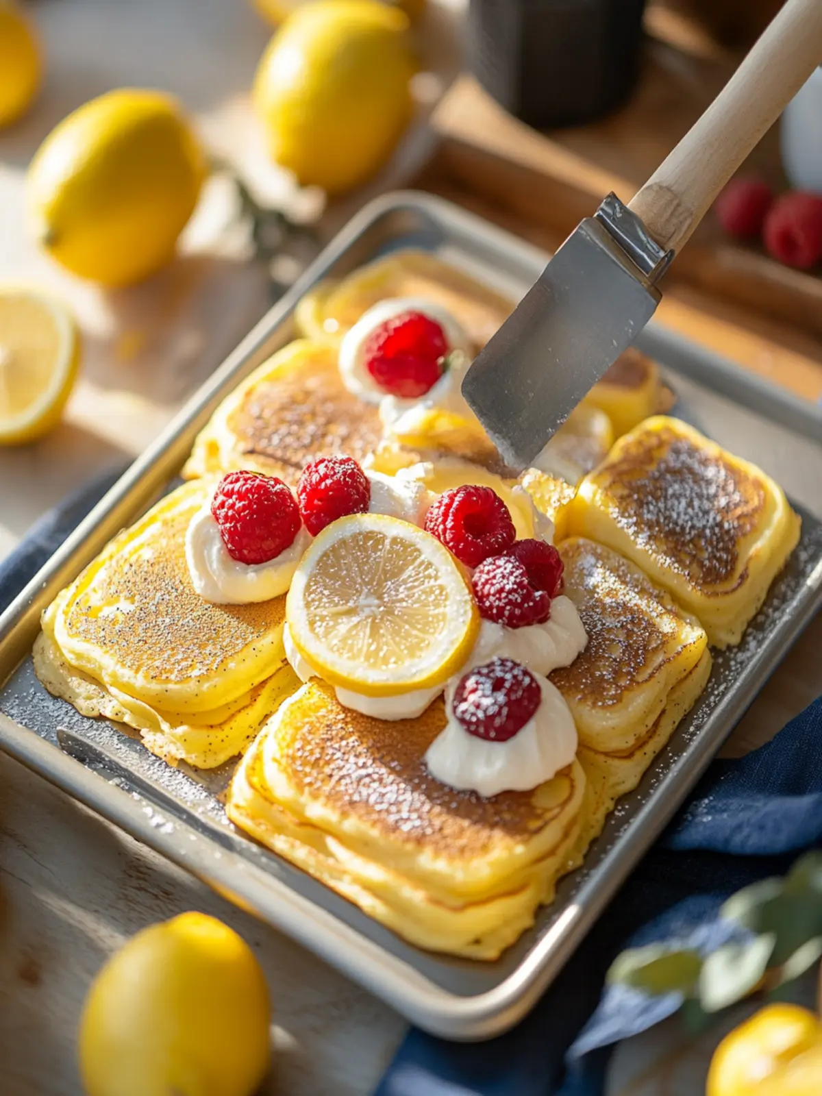Lemon Poppyseed Sheet-Pan Pancakes