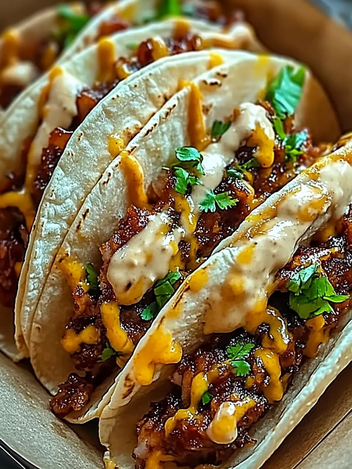 Garlic Butter Honey BBQ Tacos