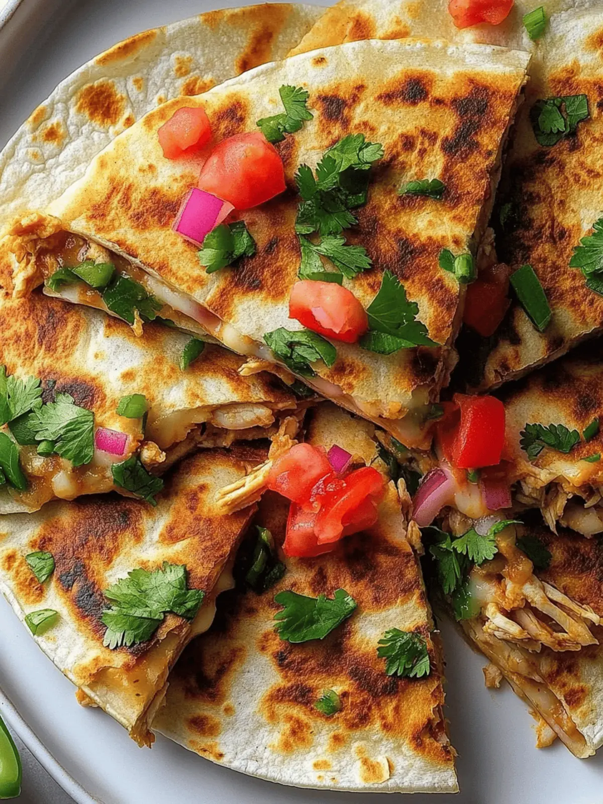 crispy chicken quesadillas