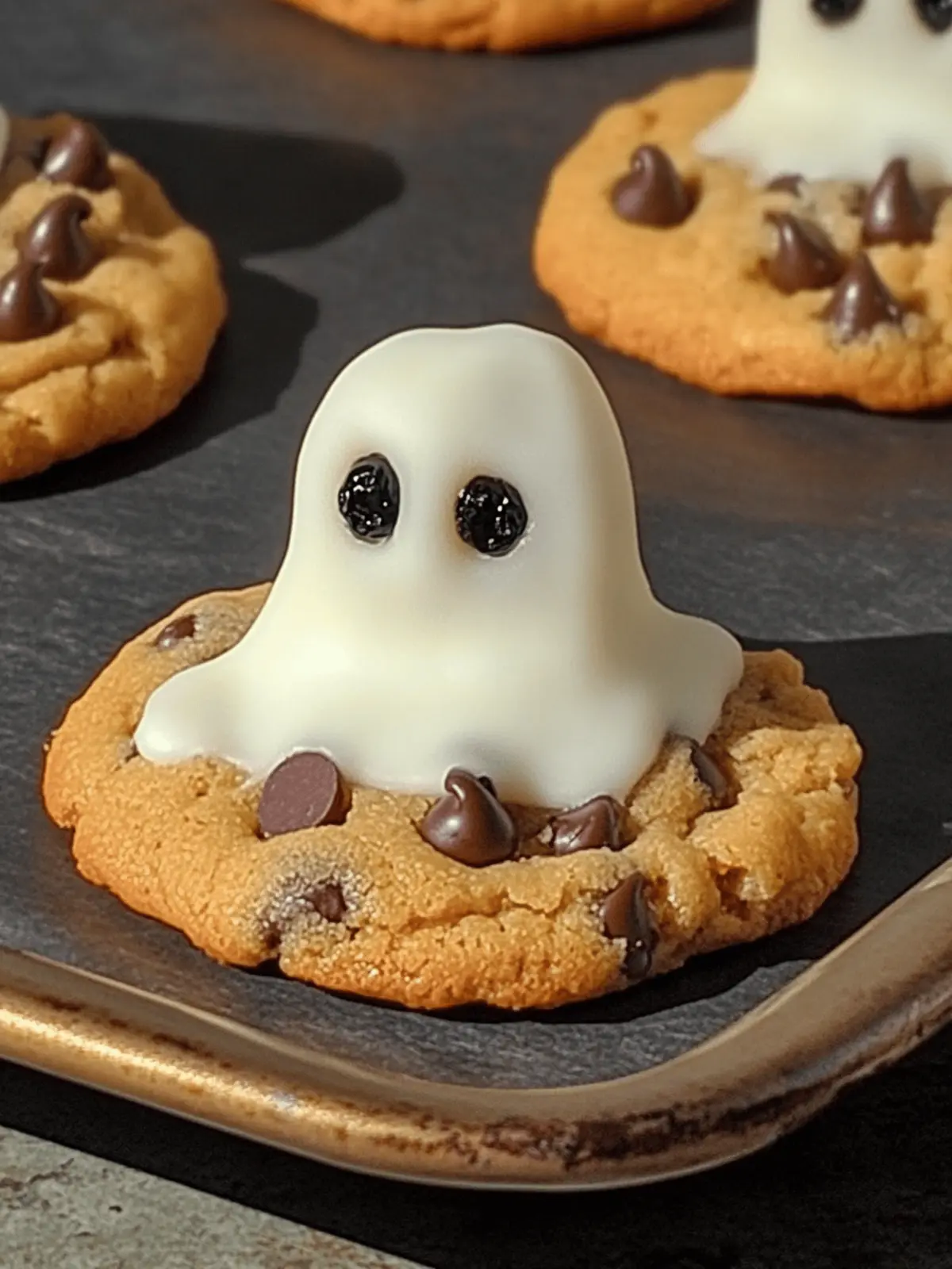 Spooky Ghost Chocolate Chip Cookies