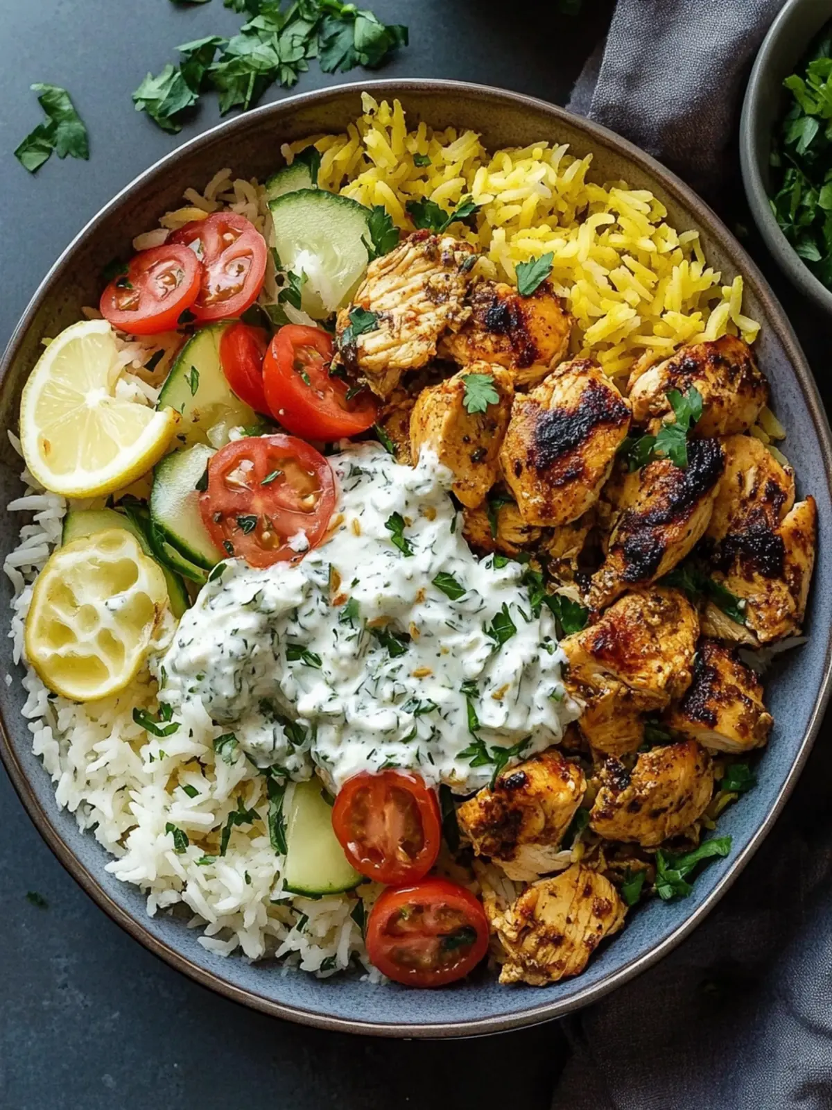 Dump And Bake Chicken Tzatziki Rice