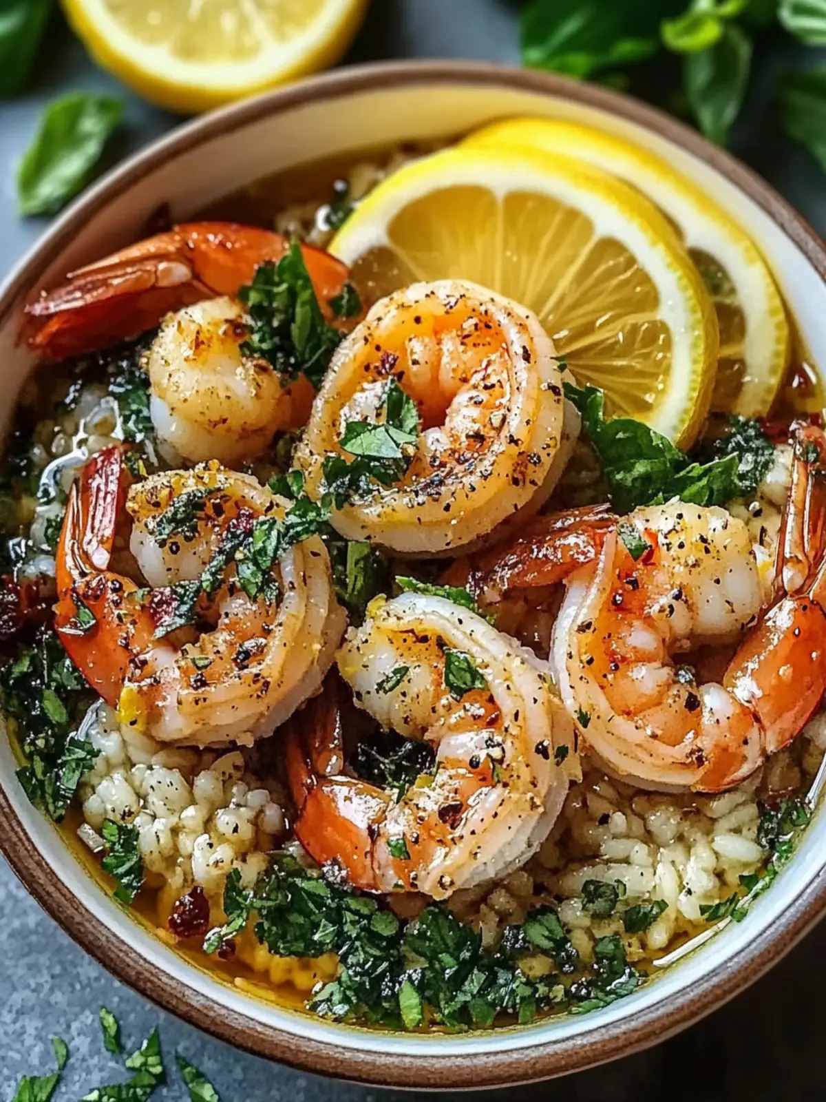 Zesty Lemon Garlic Shrimp Bowls