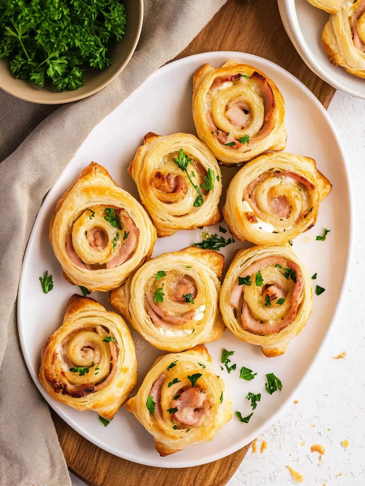 Ham Cheese Puff Pastry Pinwheels