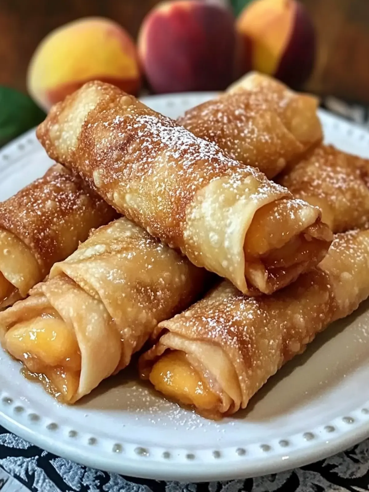 Peach Cobbler Egg Rolls Recipe