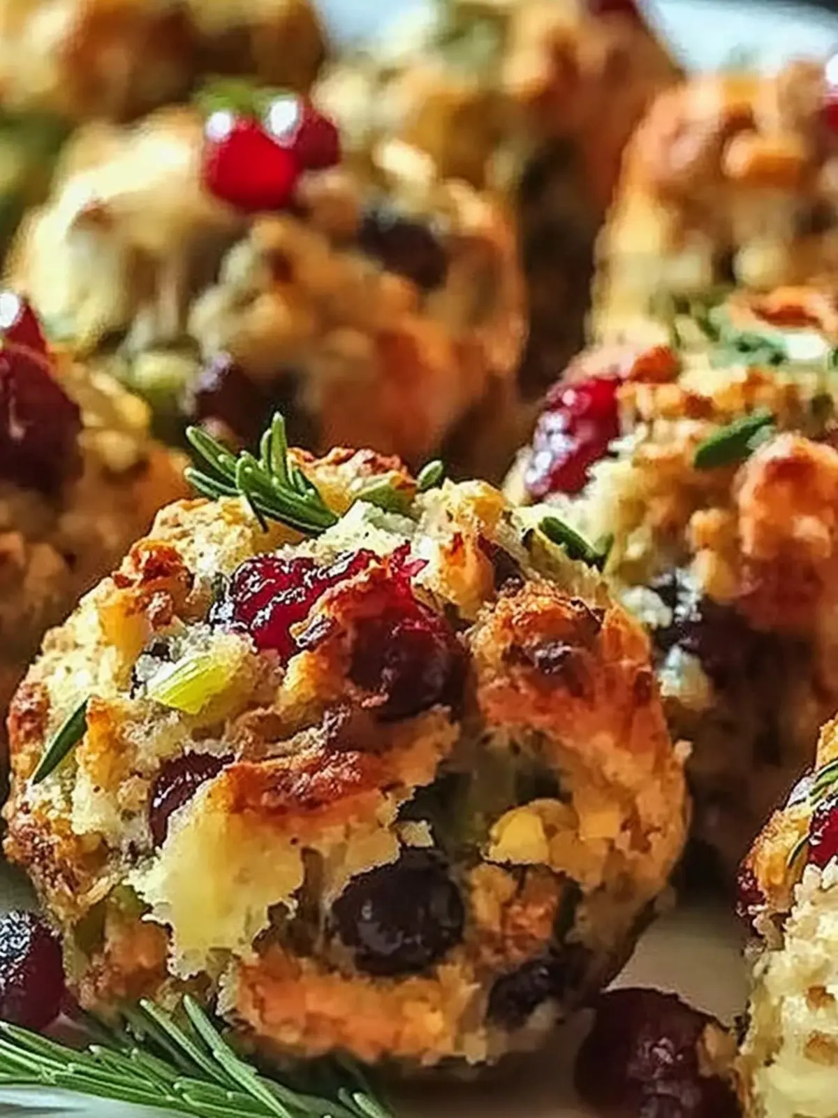 Festive Cranberry Turkey Stuffing Balls