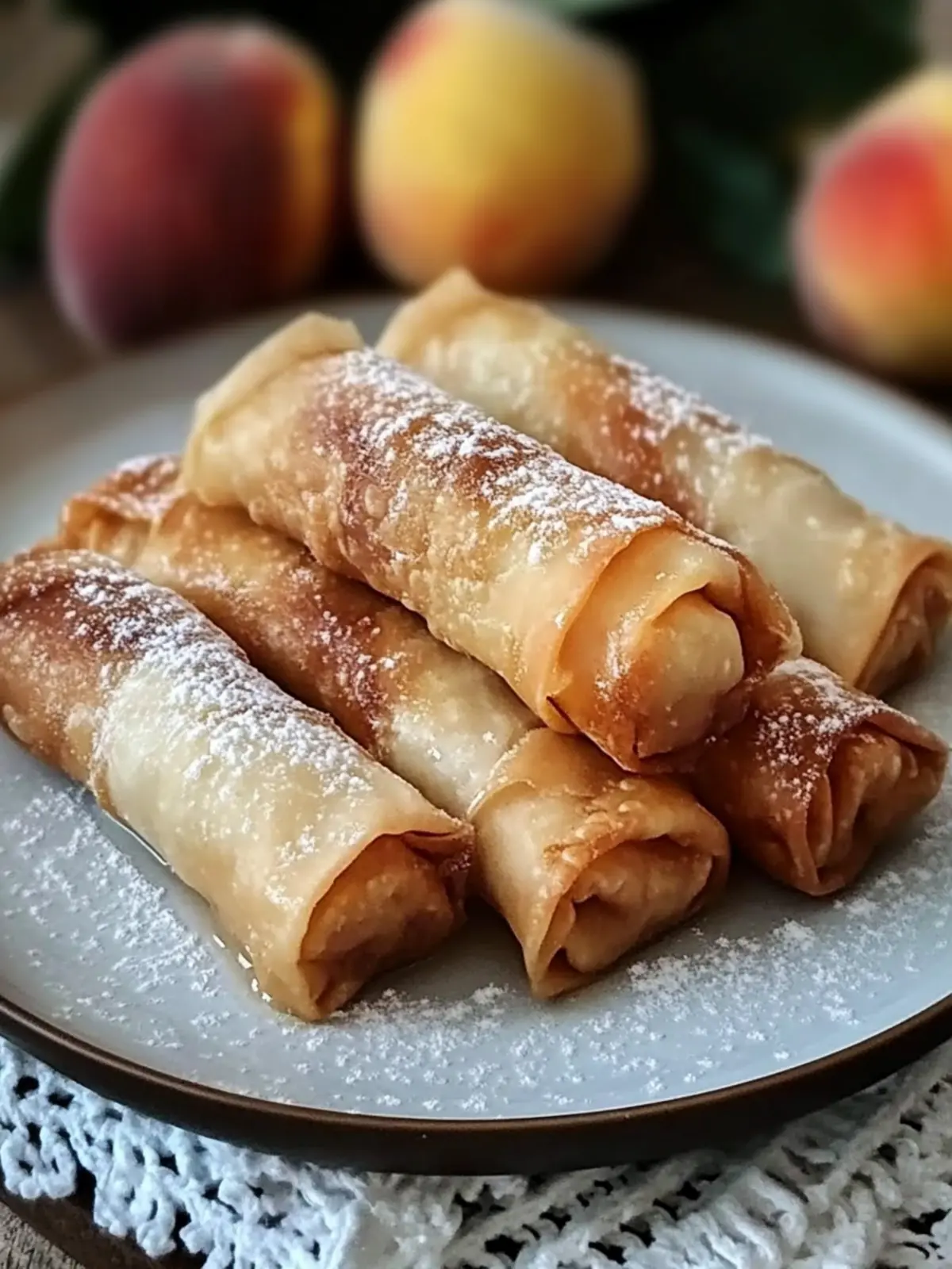 Peach Cobbler Egg Rolls Recipe
