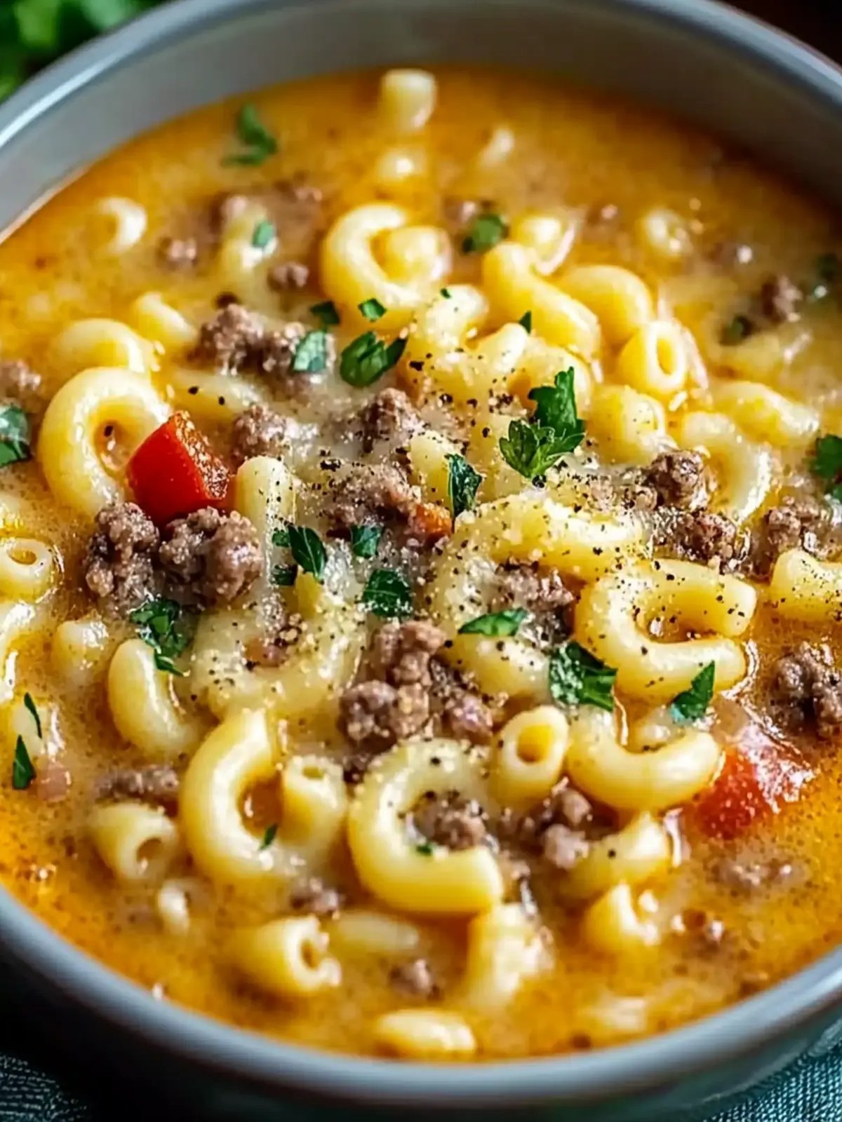 Cheeseburger Macaroni Soup