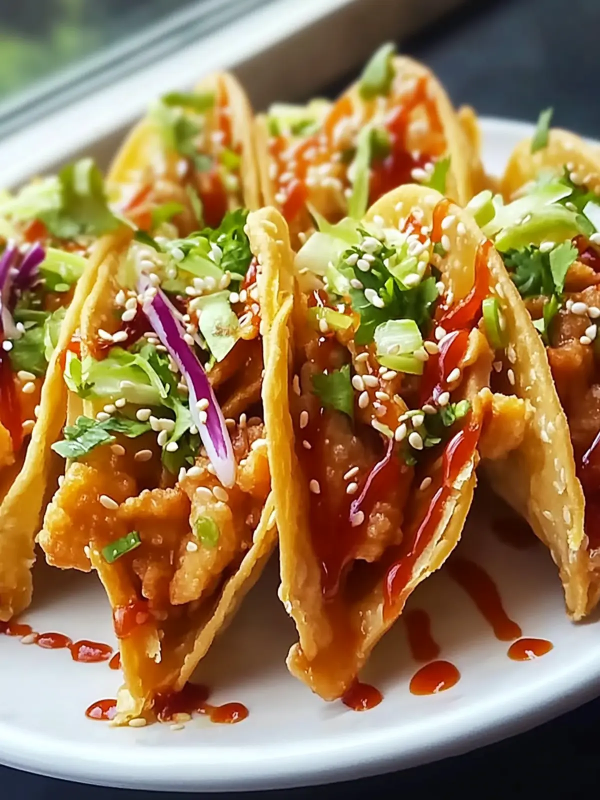 Crispy Chicken Wonton Tacos